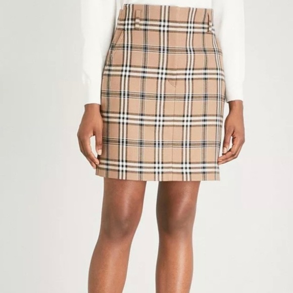 NWT Sandro Paris Sunset Tartan Plaid Camel Mini Skirt - Picture 2 of 8